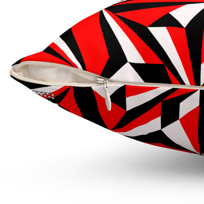 Desert Flowers in Red Square Pillow