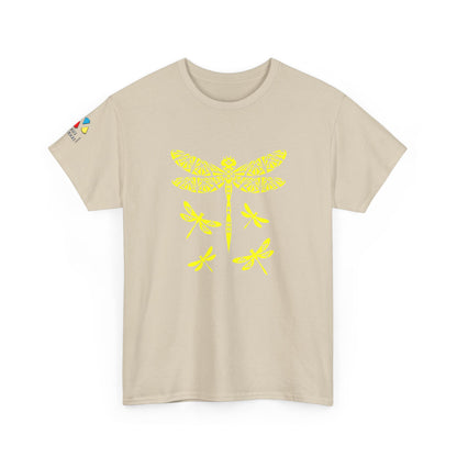 Native Dragonfly in Yellow Gildan Unisex Tee