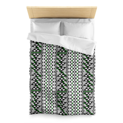 Sun and Rain in Green Microfiber Duvet Cover