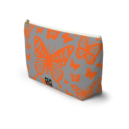 Orange Butterflies on Gray Pouch w T-bottom