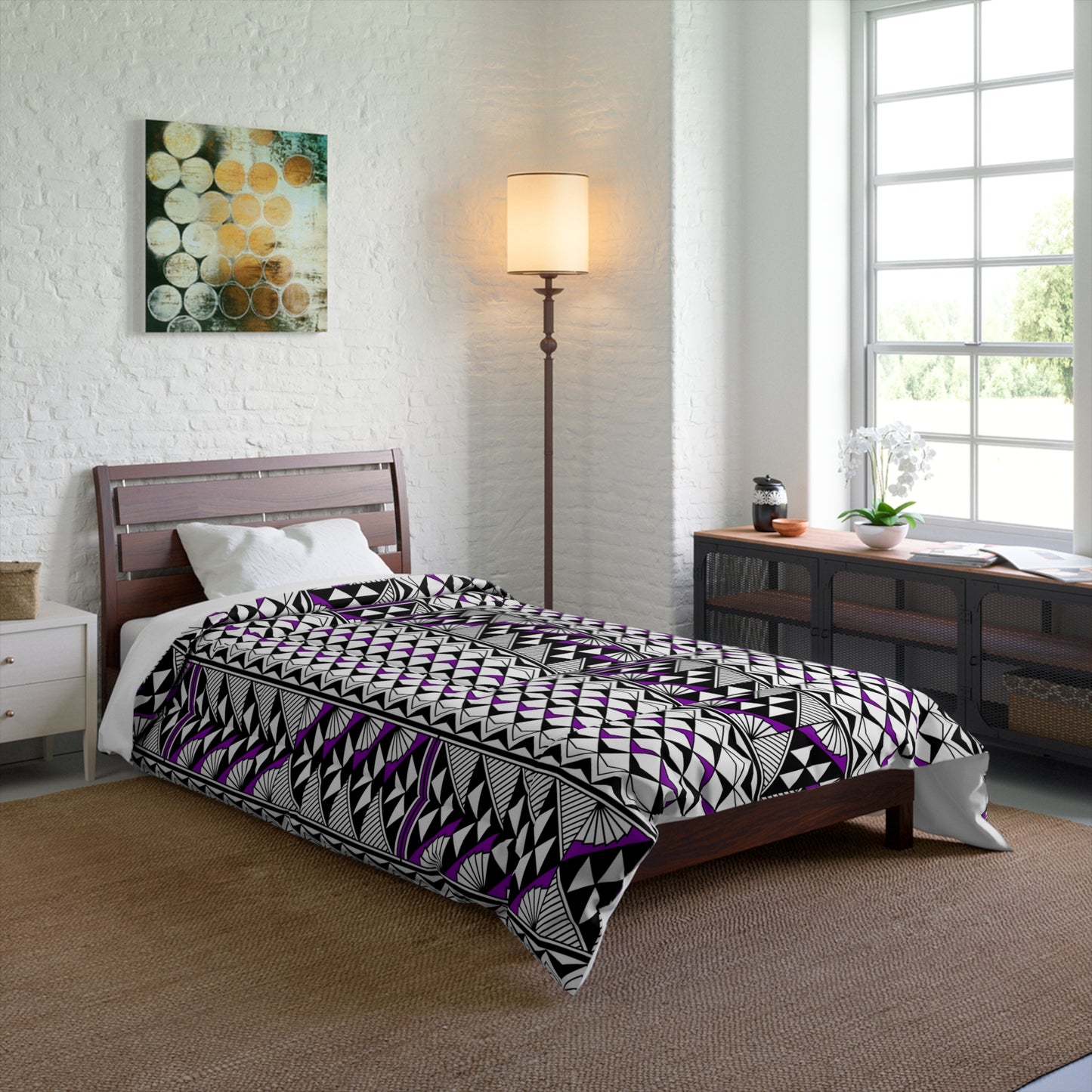 Southwest Rain and Sun in Purple Comforter