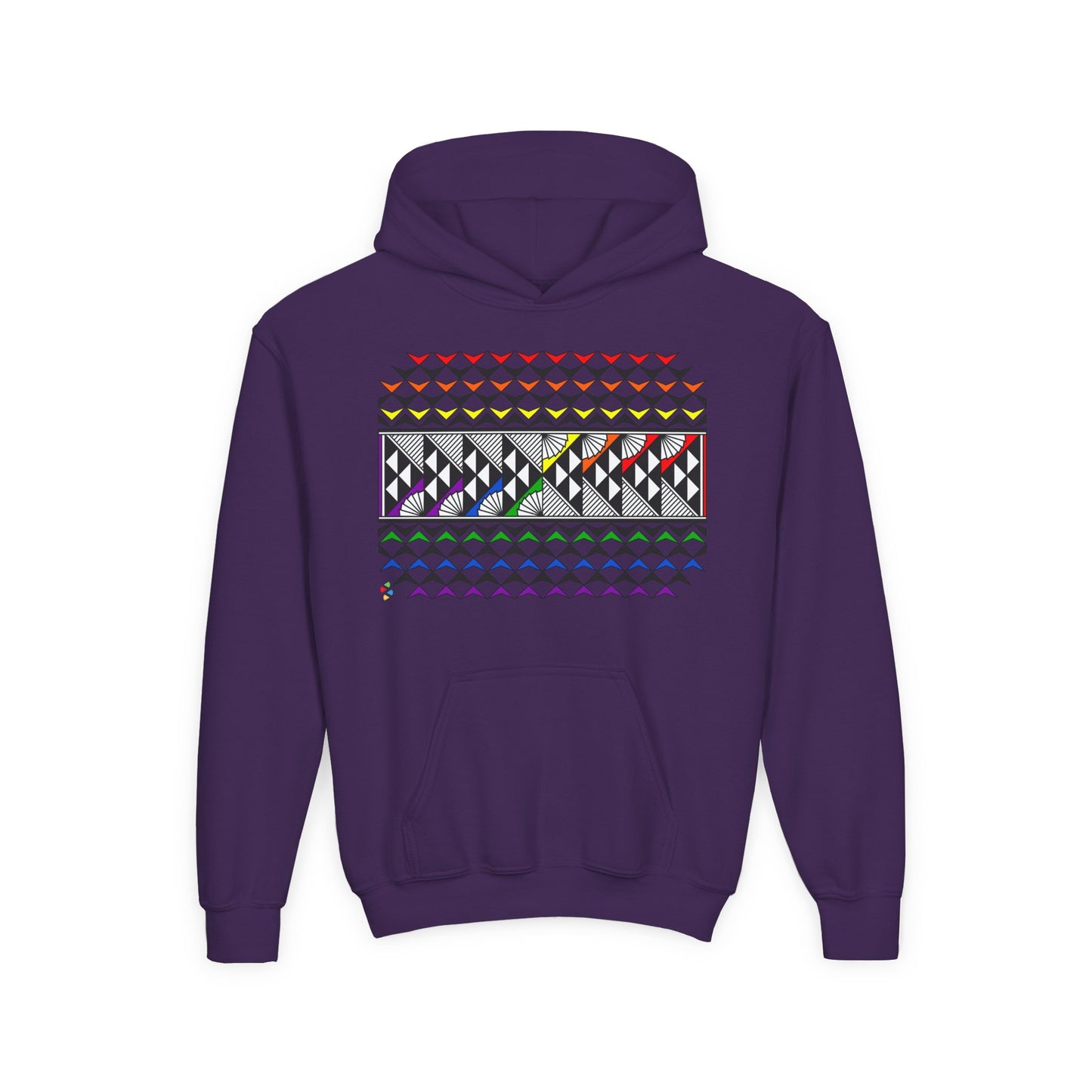 Rainbow Rain and Sun Youth Heavy Blend Hooded Sweatshirt
