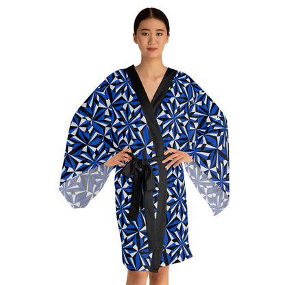 Desert Flowers in Blue Kimono Robe – Where Comfort Meets Native Grace