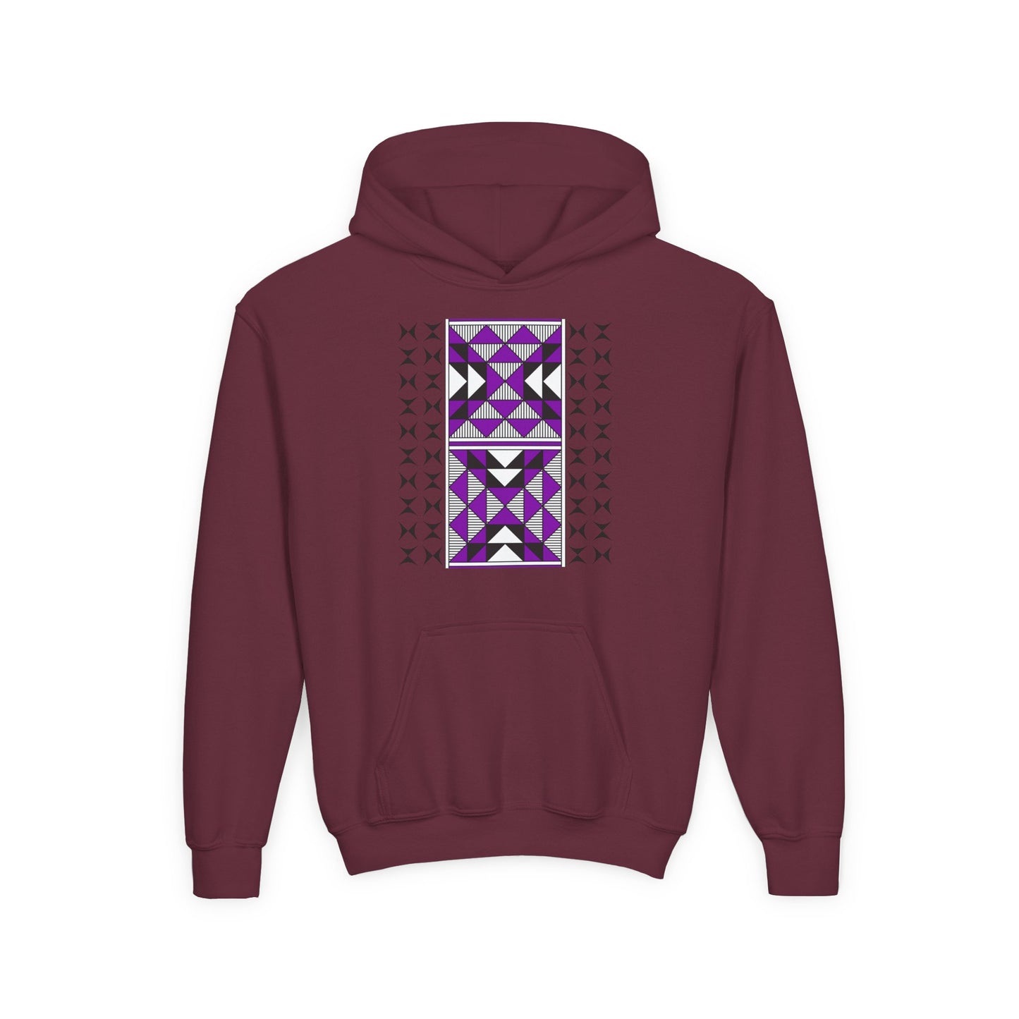 Sacred Mountains in Purple Youth Heavy Blend Hooded Sweatshirt