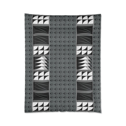 Southwest Feather Blessing on Dark Gray Comforter