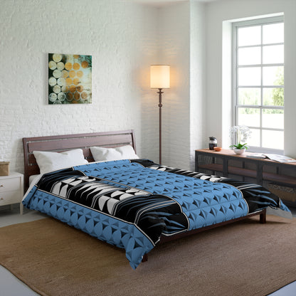 Southwest Feather Blessing on Light Blue Comforter