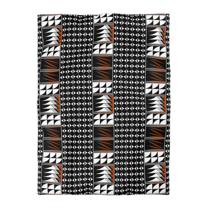 Blessed Feathers in Rust Microfiber Duvet Cover