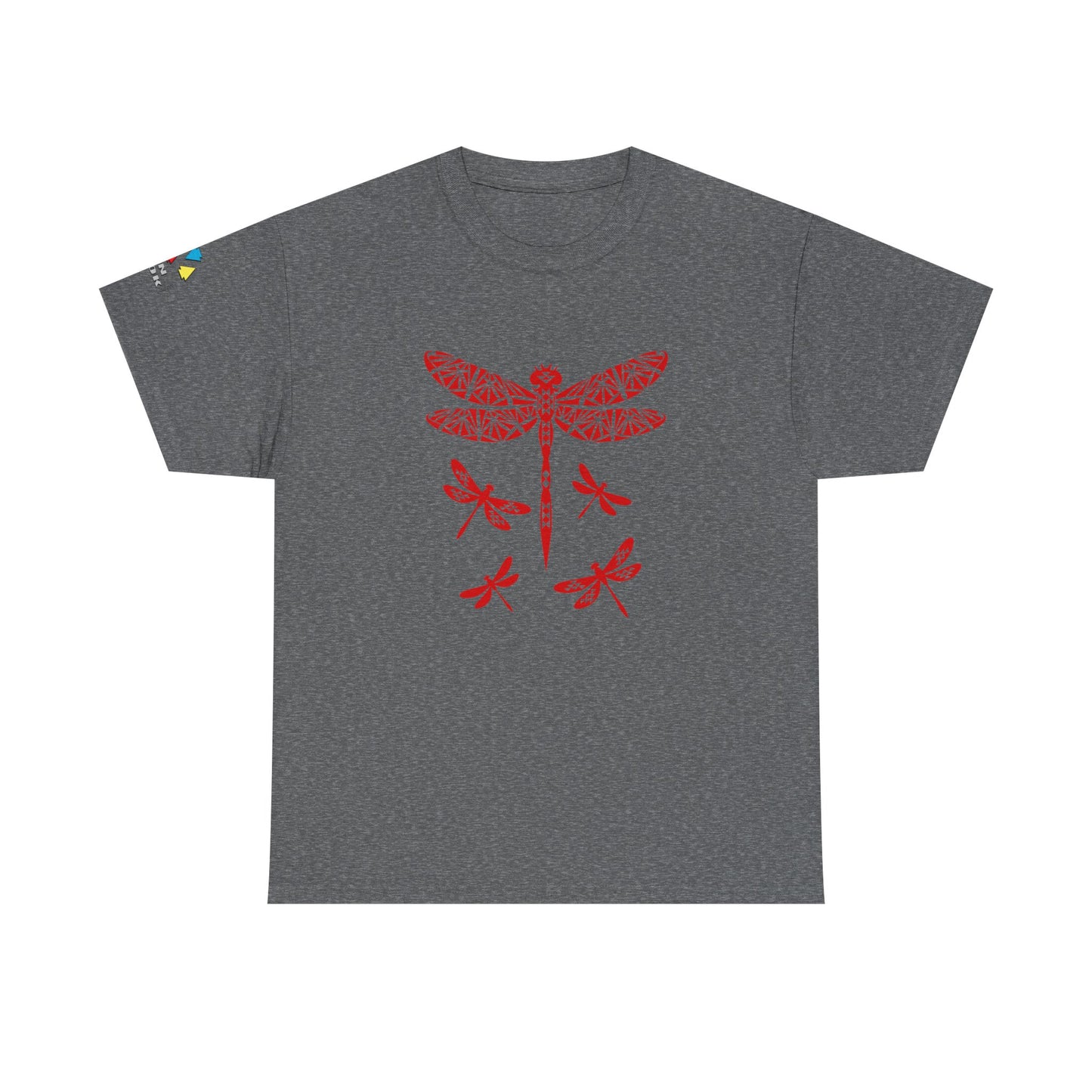 Native Dragonfly in Red Gildan Unisex Tee