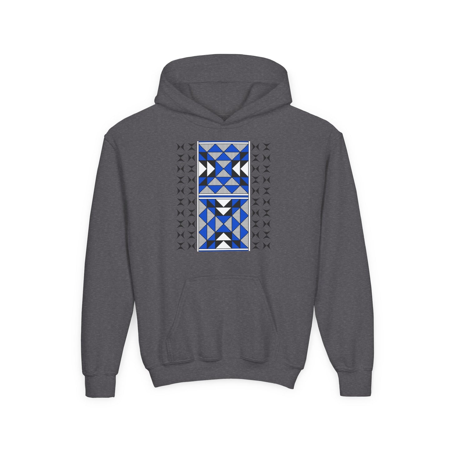 Sacred Mountains in Blue Youth Heavy Blend Hooded Sweatshirt