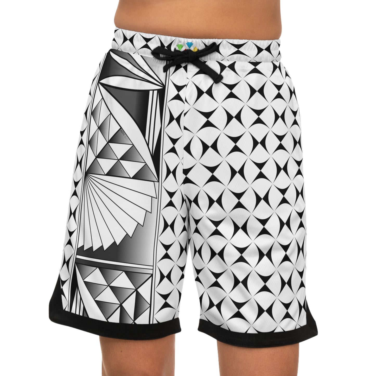 Southwest Sunrise in Gray Basketball Rib Shorts