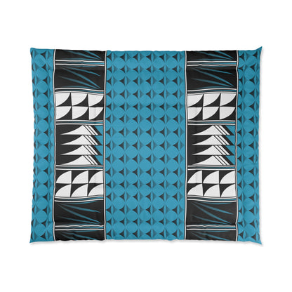 Southwest Feather Blessing on Turquoise Comforter