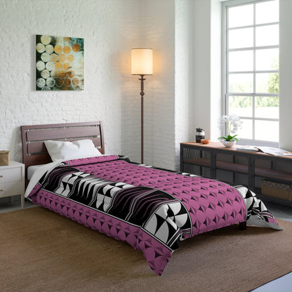 Southwest Feather Blessing on Light Pink Comforter