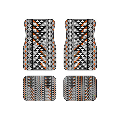 Sun and Rain in Orange Car Mats (Set of 4)