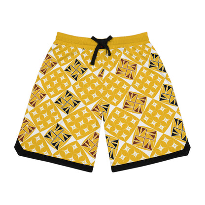 Sacred Universe in Yellow Basketball Rib Shorts