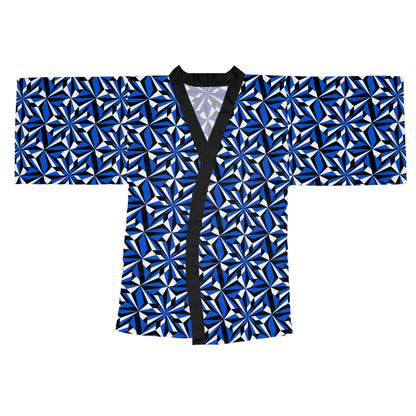 Desert Flowers in Blue Kimono Robe – Where Comfort Meets Native Grace