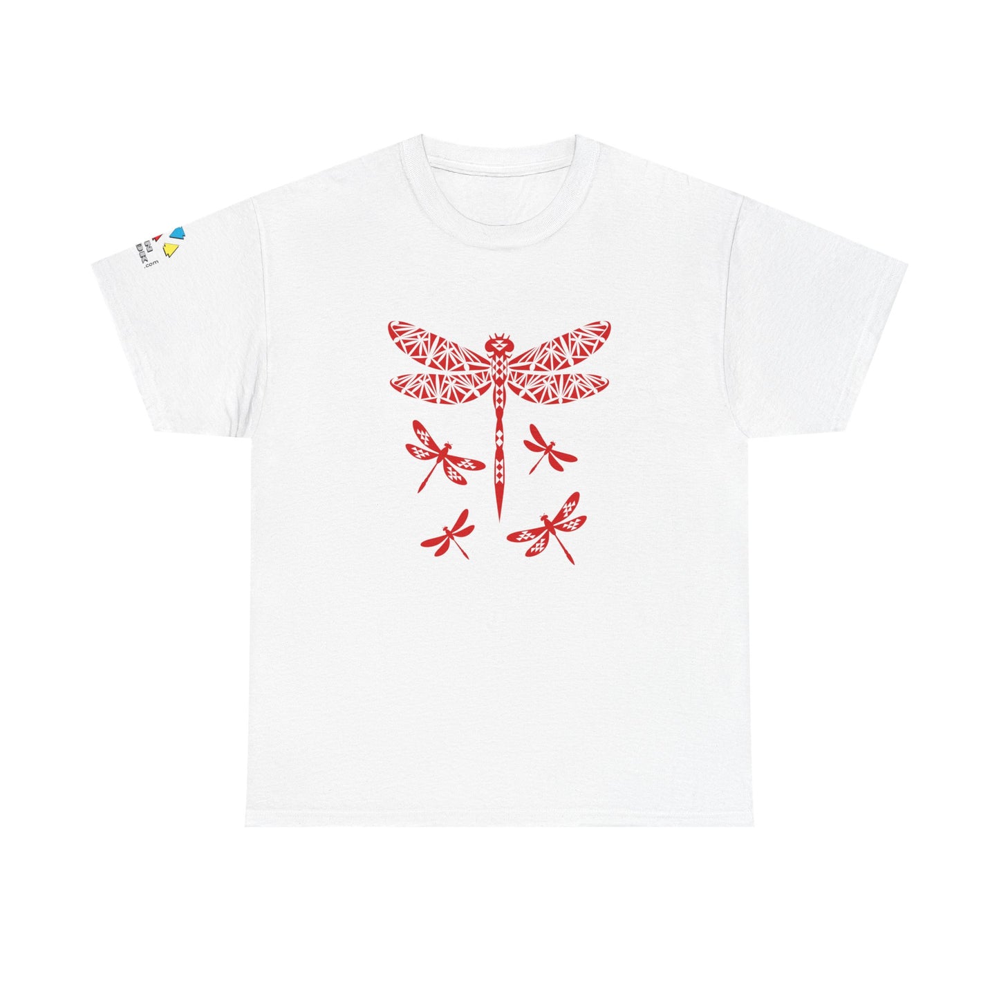 Native Dragonfly in Red Gildan Unisex Tee