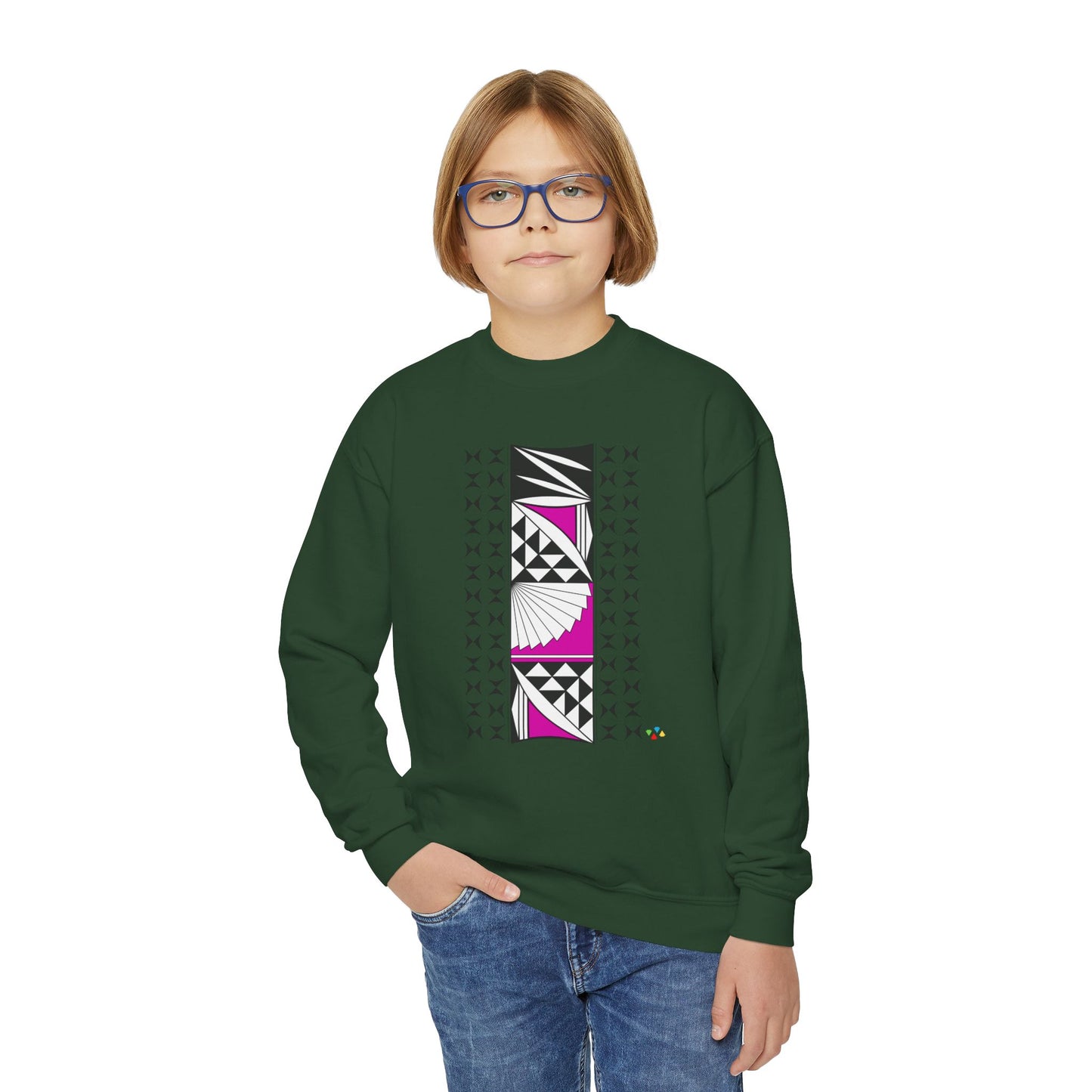 Southwest Sunrise in Pink Youth Crewneck Sweatshirt