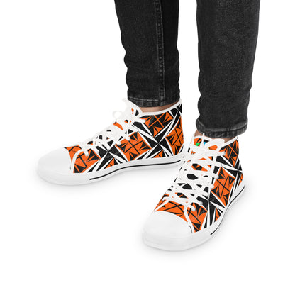 Sacred Winds in Orange High Top Sneakers