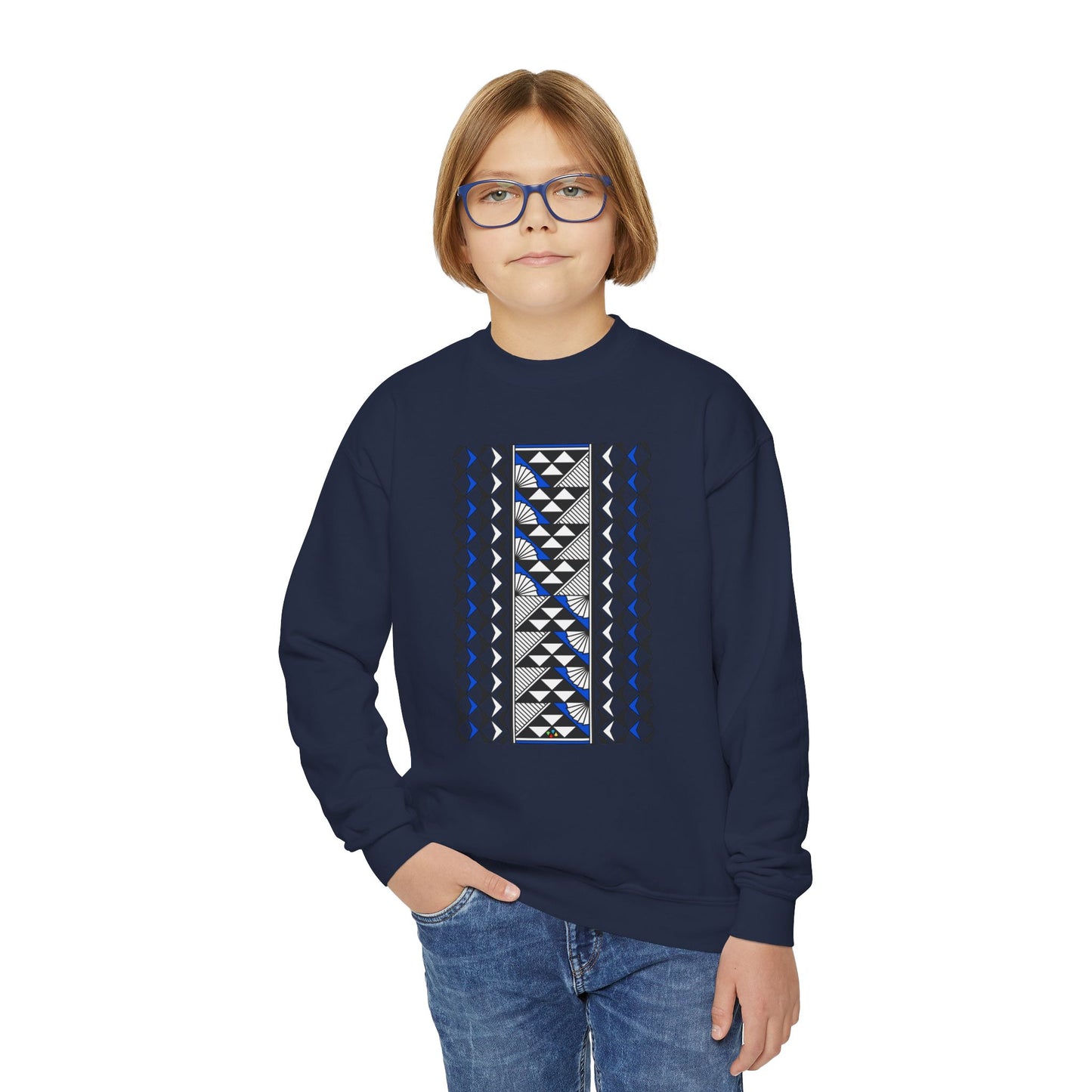 Rain and Sun in Blue Youth Crewneck Sweatshirt