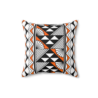 Sun and Rain in Orange Spun Polyester Square Pillow