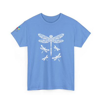 Native Dragonfly in White Gildan Unisex Tee