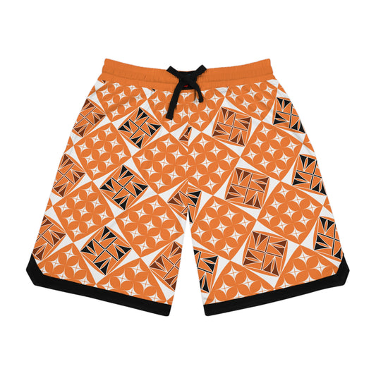Sacred Universe in Orange Basketball Rib Shorts