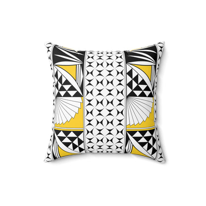 Southwest Sunrise in Yellow Square Pillow