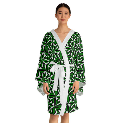 Desert Flowers in Green Kimono Robe – Where Comfort Meets Native Grace