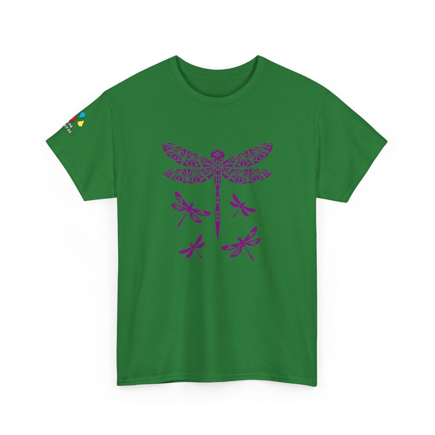 Native Dragonfly in Purple Gildan Unisex Tee