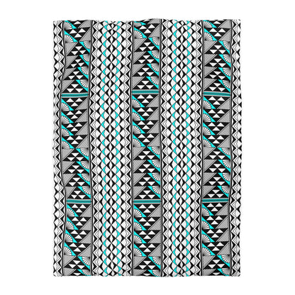 Sun and Rain in Turquoise Microfiber Duvet Cover