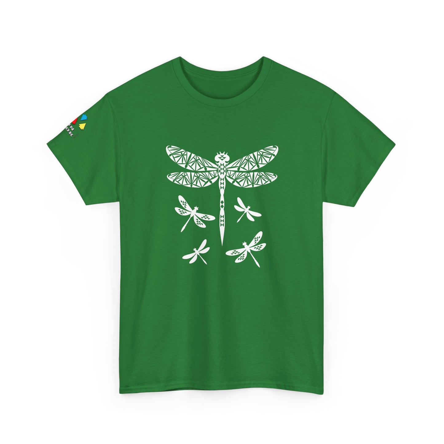 Native Dragonfly in White Gildan Unisex Tee
