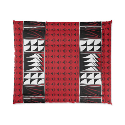 Southwest Feather Blessing on Dark Red Comforter