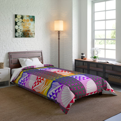 Rainbow Sunrise in Gray Comforter