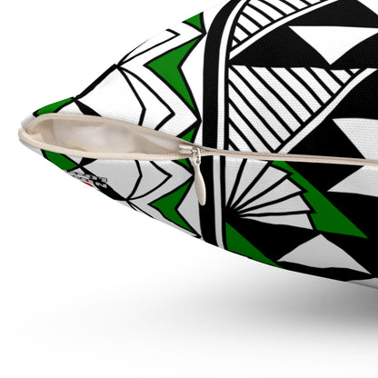 Sun and Rain in Green Spun Polyester Square Pillow