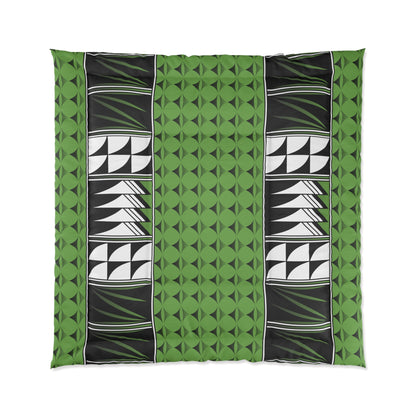 Southwest Feather Blessing on Green Comforter