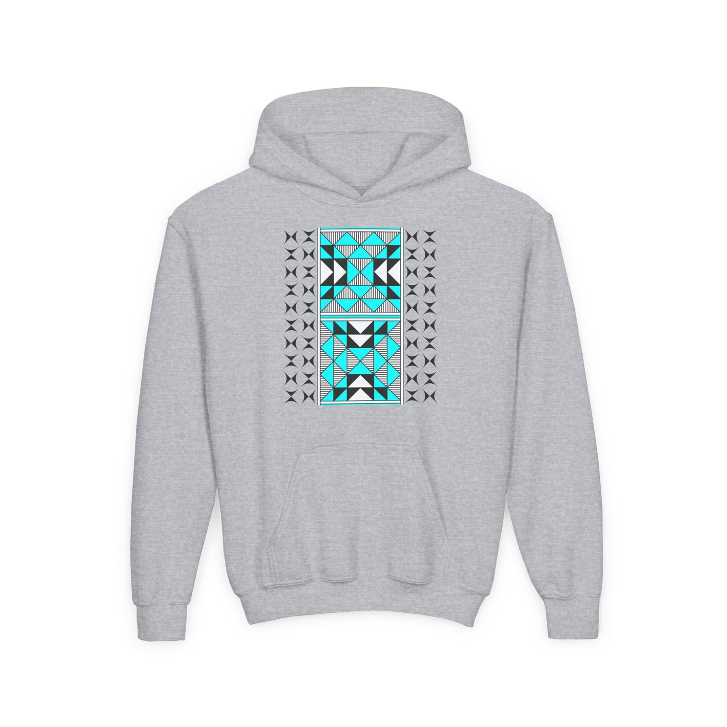 Sacred Mountains in Turquoise Youth Heavy Blend Hooded Sweatshirt