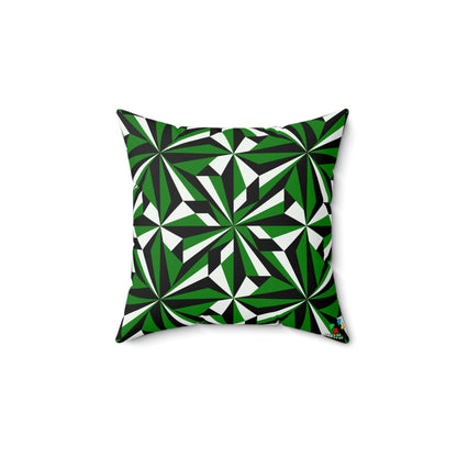 Desert Flowers in Green Square Pillow