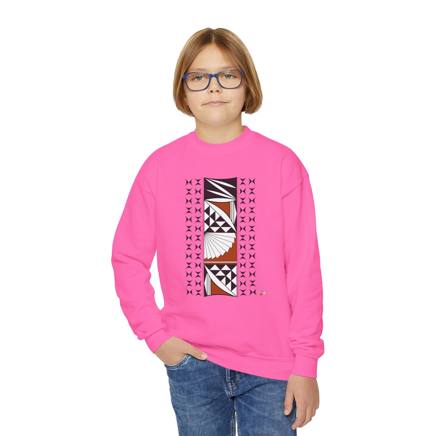 Southwest Sunrise in Rust Youth Crewneck Sweatshirt