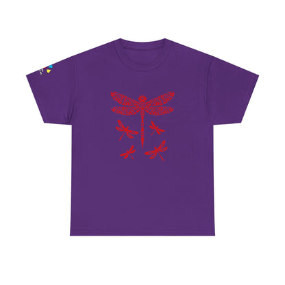 Native Dragonfly in Red Gildan Unisex Tee