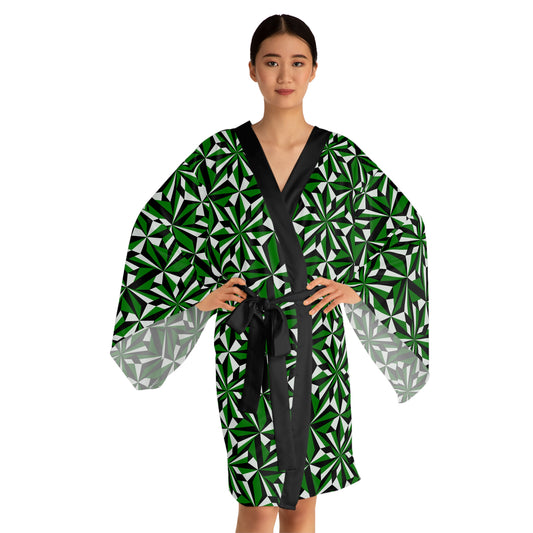 Desert Flowers in Green Kimono Robe – Where Comfort Meets Native Grace