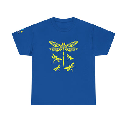 Native Dragonfly in Yellow Gildan Unisex Tee
