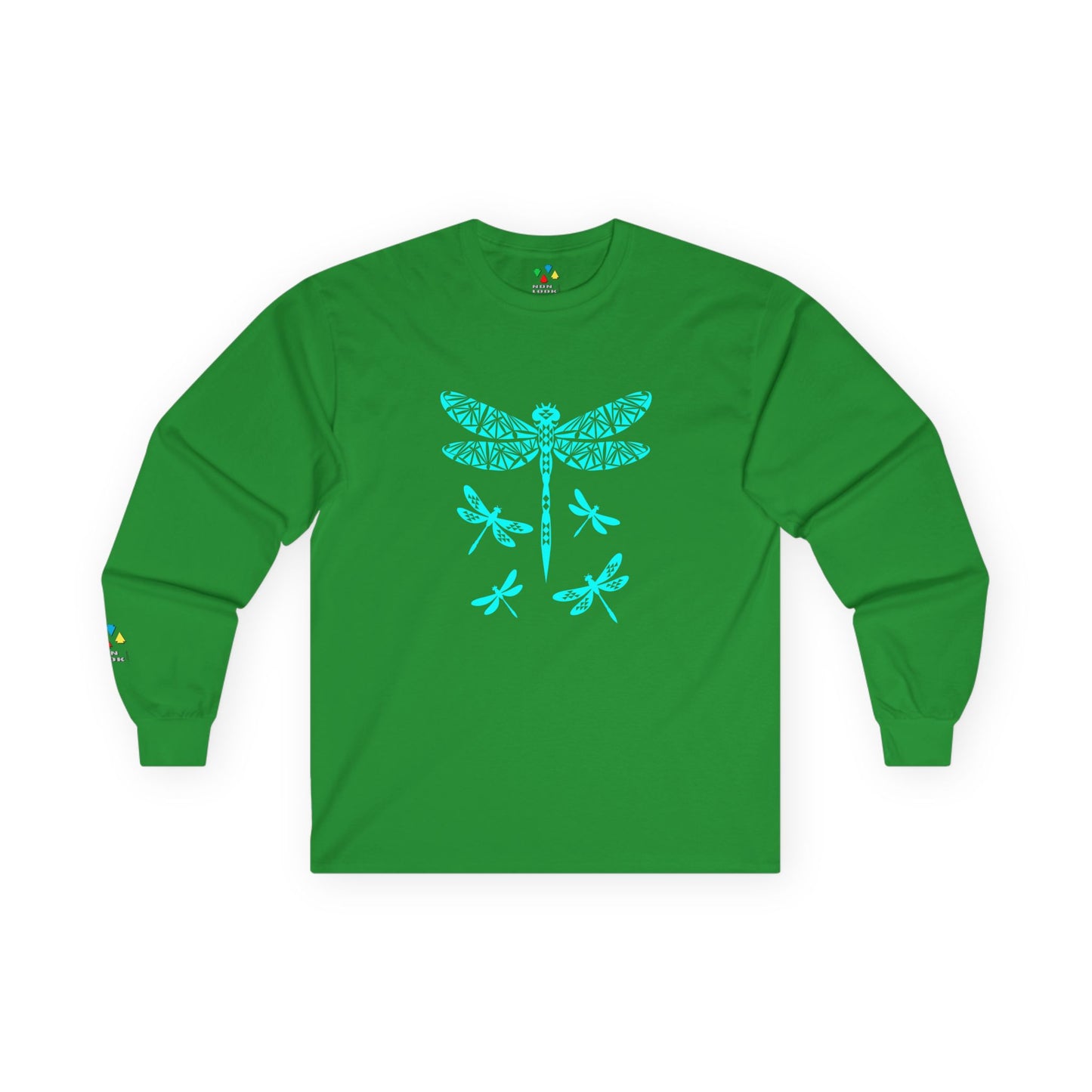 Native Dragonfly in Turquoise Unisex Long Sleeve Tee