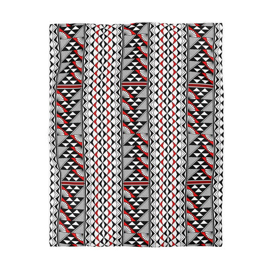 Sun and Rain in Red Microfiber Duvet Cover