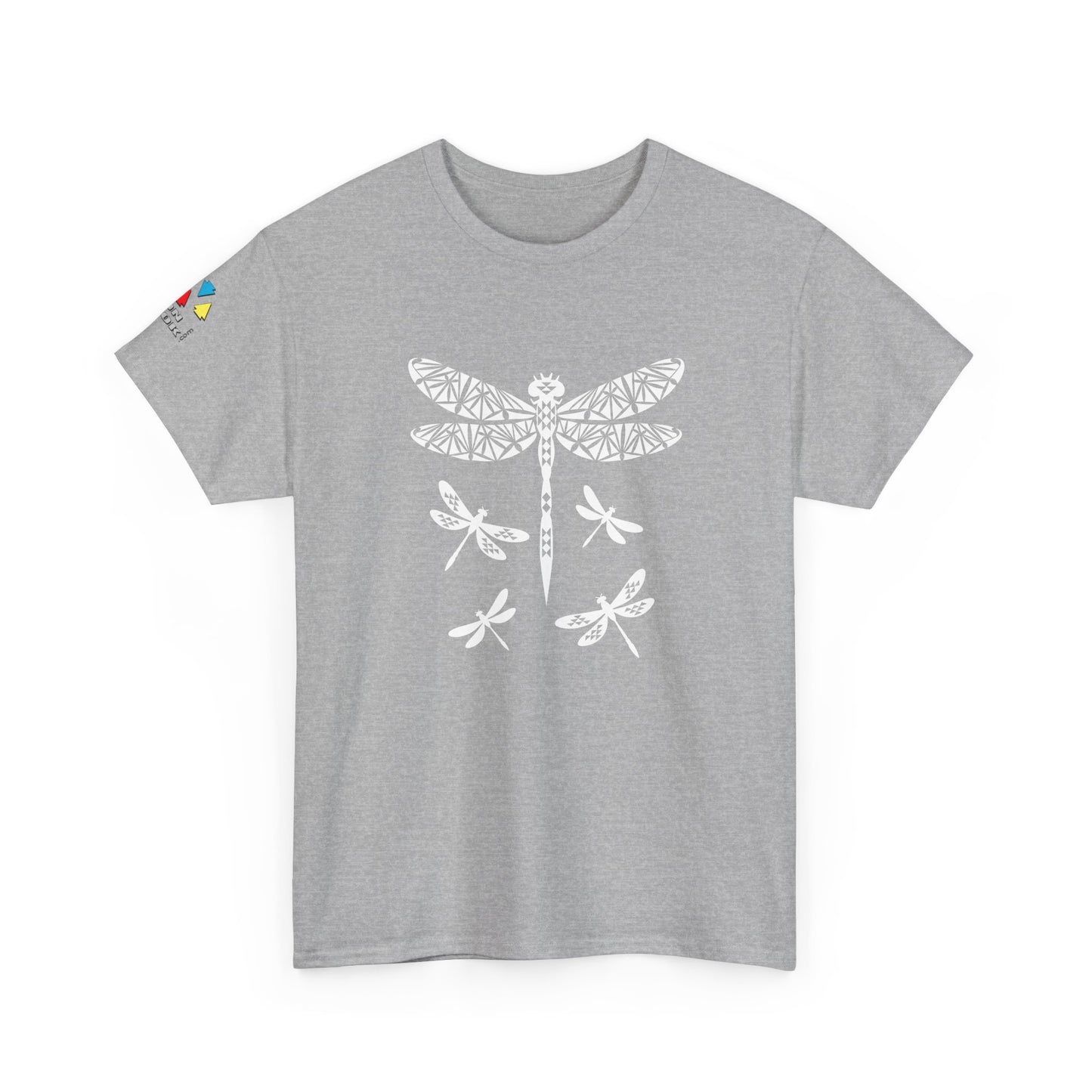 Native Dragonfly in White Gildan Unisex Tee