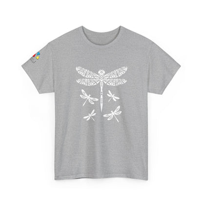 Native Dragonfly in White Gildan Unisex Tee