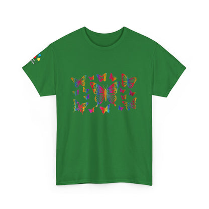 Metallic Rainbow Rain Butterflies Gildan Unisex Tee