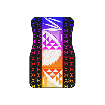Rainbow Sunrise on Black Car Mats (Set of 4)
