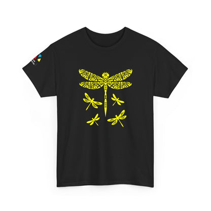 Native Dragonfly in Yellow Gildan Unisex Tee