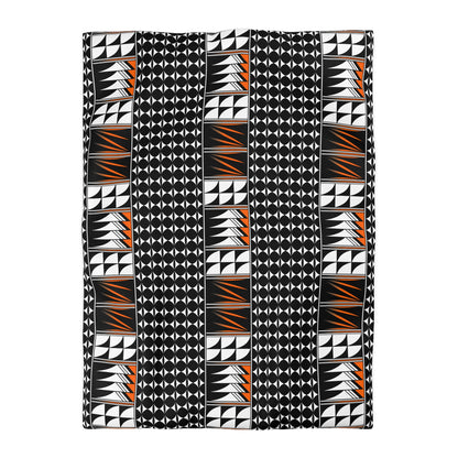 Blessed Feathers in Orange Microfiber Duvet Cover