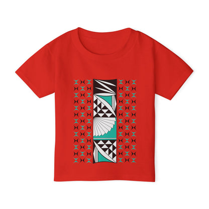 Aqua Southwest Sunrise Toddler T-Shirt - Modern Geometric Design